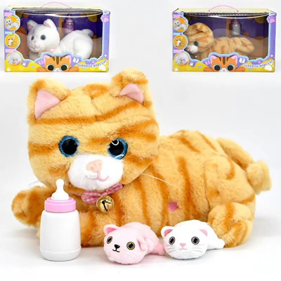 عروسک رباتیک گربه موزیکال با بچه CAT PETS 93381E
